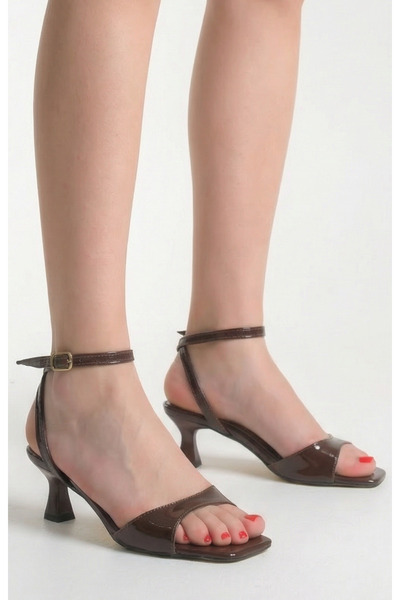 Long Star Women's Low Heel Sandals – Patent Leather Faux Leather, Thin Heels, Comfortable Casual & Evening Dress Shoes