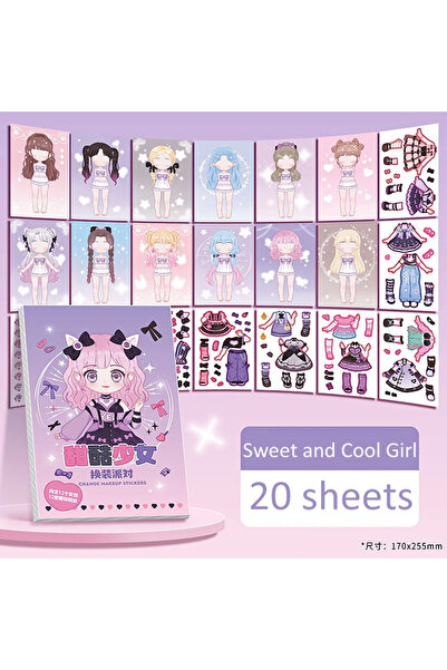 choice2 Sweet and Cool Girl DIY Book Dress Up Sticker Book Girl Sticker Book ...