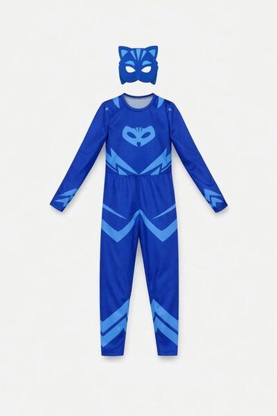 Lizsa Unisex Çocuk Pijamaskeli ler Kedi Çocuk Kostümü - Süper Kahraman Kedi Ç...