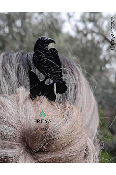 Freya Karga Kuzgun Viking Çubuk Firkete Topuz Toka (İskandinav, Gothic, antik...