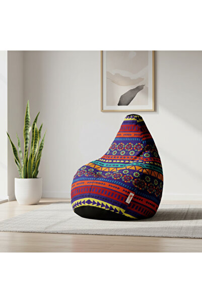 fluffy بين باج بنقوش هندسية ملونة – لمسة ديكور مبهجة