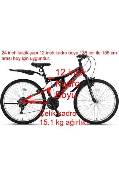 Genel Markalar Blackmount 24 Jant Çift Amortisörlü Bisiklet 2429 (140-160 cm arası boy)