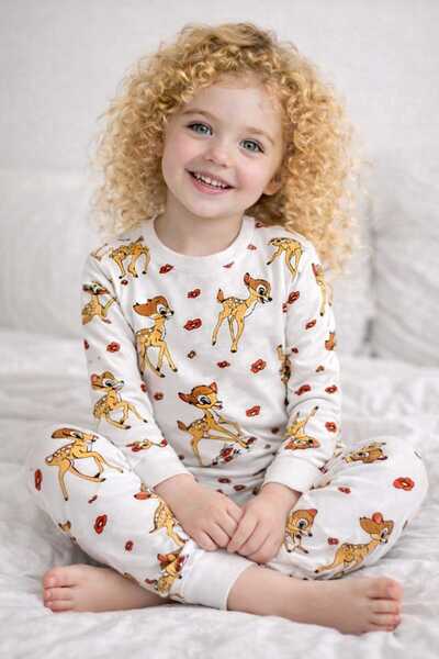 BEBEĞİME ÇORAP Σετ πιτζάμες για κορίτσια με μακρυμάνικο σχέδιο Bambi