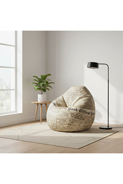 fluffy كرسي بين باج بتصميم جريدة نيويورك – ديكور عصري ومريح للمنزل