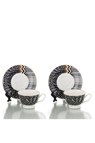 HIC Porcelain Turkish Coffee Cup Set 4 Pcs - 2 Person