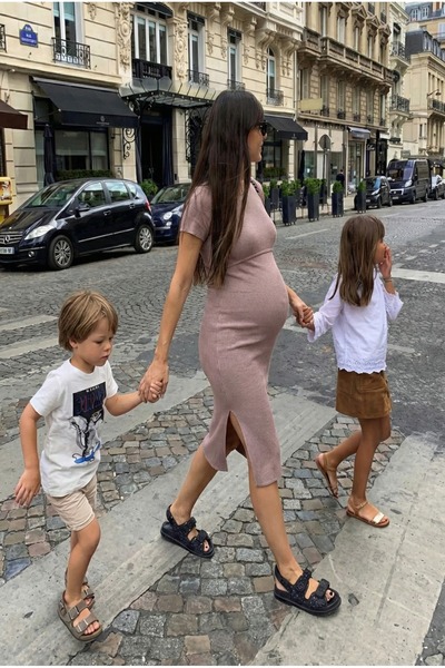 maternel Triko Emzirme Özellikli Elbise