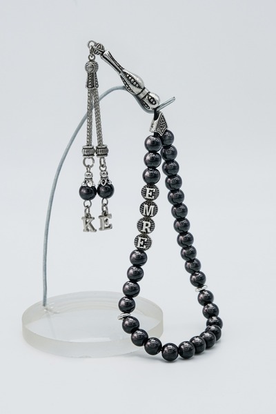 THAD Kişiye Özel Isimli El Yapımı Parlak Oniks Taşı Tesbih – Özel Ahşap Kutulu Doğal Ve Şık Hediyelik