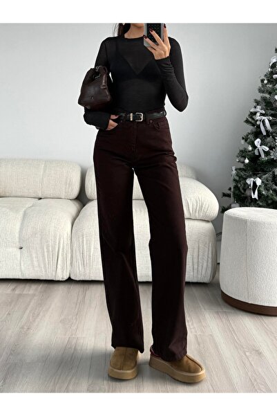 MADAMMERY Acı Kahverengi straight fit Jean ZrMuadil