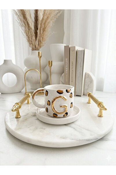 Deniz Kızı Seramik Letter G Handmade Ceramic Cup