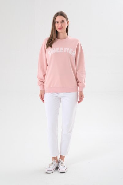 Kyron Women's Sweetish Printed Sweatshirt - Powder Pink
