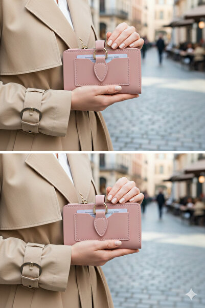 DSD BAG محفظة نسائية فاخرة بإبزيم وسحاب للإغلاق