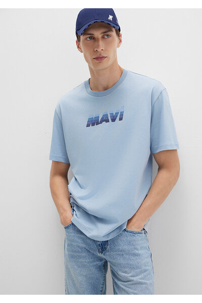 Mavi Logo Baskılı Tişört Loose Fit / Bol Rahat Kesim 0612904-80796