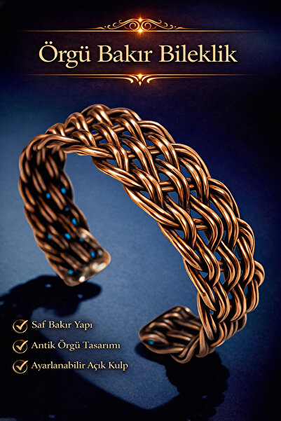 İyyaKee Kadın Bakır Bileklik Örgü Model Bakır Bilezik