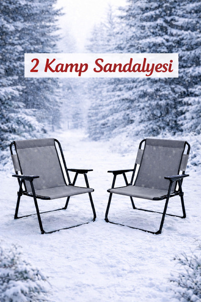 kolayav.com avın en kolay yolu 2'li Katlanır Kamp Sandalyesi Piknik Sandalye