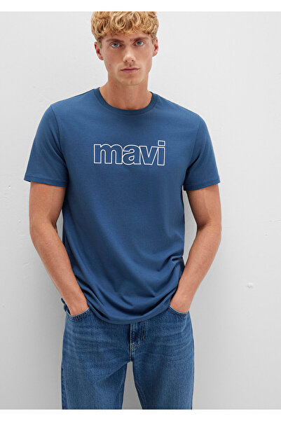 Mavi Logo Baskılı Tişört Slim Fit / Dar Kesim 065781-90609