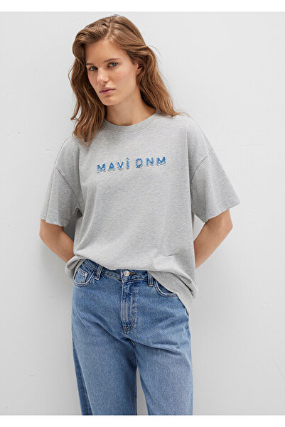 Mavi Printed Gray T-Shirt Loose Fit / Loose Relaxed Cut 1613146 -83096