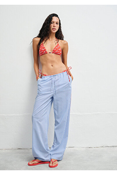 Mavi Top de bikini roșu cu model de pește 1913627-10076