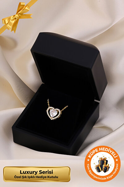 Lucente Jewellery Işıklı Hediye Kutulu Taşlı Kalp Aşk 925 Ayar Gümüş Kaplama ...