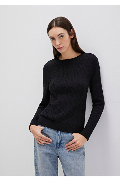 Mavi Bisiklet Yaka Siyah Kazak Slim Fit / Dar Kesim 1710341-900