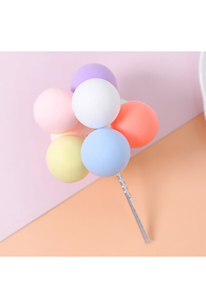 Choice5 1Pcs B 1/2/3Pcs/set Mini Balloon Cake Toppers Colorful Rainbow Cake T...