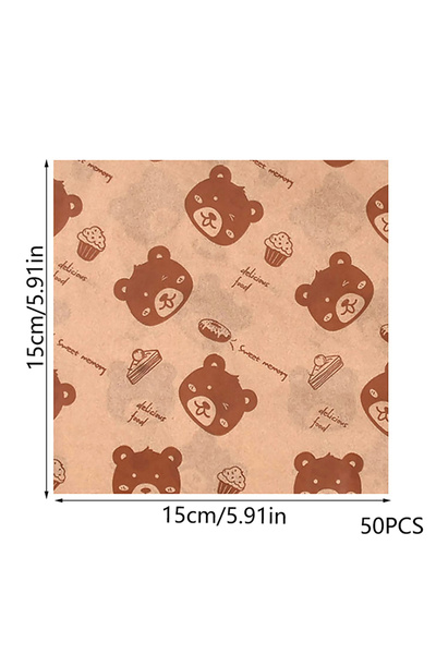 Choice 1 50Pcs Sandwich Packaging Paper Cartoon Coated Wrapping Disposable Ho...