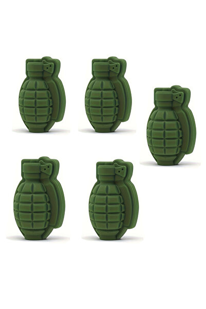 Choice 5pcs Silicone Ice Cube Mould 3D Grenade Shape Ice Cube Mold Chocolate ...