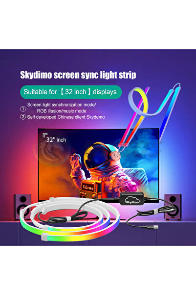 Choice شريط إضاءة محيطية RGB من Skydimo لشاشات 32 بوصة، مناسب لأجهزة الكمبيوتر الشخصية وألعاب الرياضات الإلكترونية.