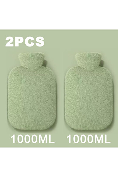 Choice عبوتان من أكياس الماء الساخن الخضراء الناعمة لتدفئة اليدين، سعة 1000 م...