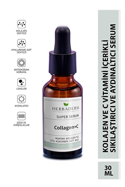 Herbaderm Sıkılaştırıcı Aydınlatıcı Kolajen C Marine Süper Serum (COLLAGEN %3 3-O-ETİL ASKORBİK ASİT % 0,5)