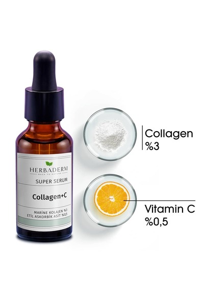 Herbaderm Sıkılaştırıcı Aydınlatıcı Kolajen C Marine Süper Serum (COLLAGEN %3 3-O-ETİL ASKORBİK ASİT % 0,5)