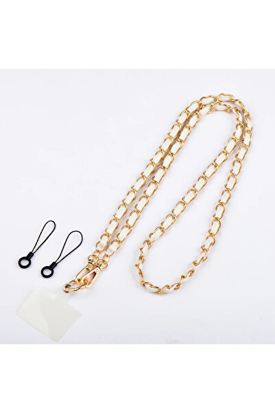 Choice حزام هاتف من الجلد الأبيض، حبل مضاد للضياع، حامل تعليقة للهاتف، إكسسوا...