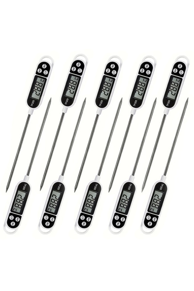 Choice 10 قطع من مقياس حرارة الطعام الرقمي TP300، مناسب للماء والزيت، لقياس ح...