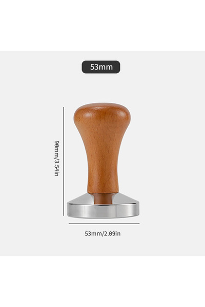 Choice مكبس قهوة بمقبض خشبي وقاعدة من الفولاذ المقاوم للصدأ، مقاس 53 مم × 49 ...