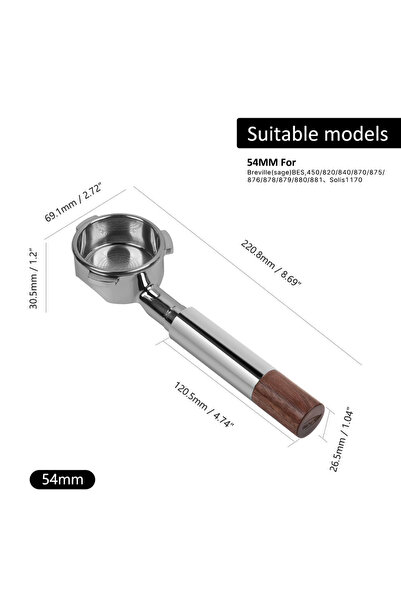 Choice حامل فلتر بريفيل الفضي إيكابي المفتوح بدون قاعدة، 54 مم، مصنوع من الفو...