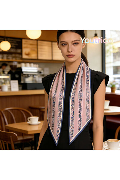 Youtrico أوشحة حريرية طويلة، وشاح للرقبة، عصابات رأس، كتل ملونة، عناصر طبعة ج...