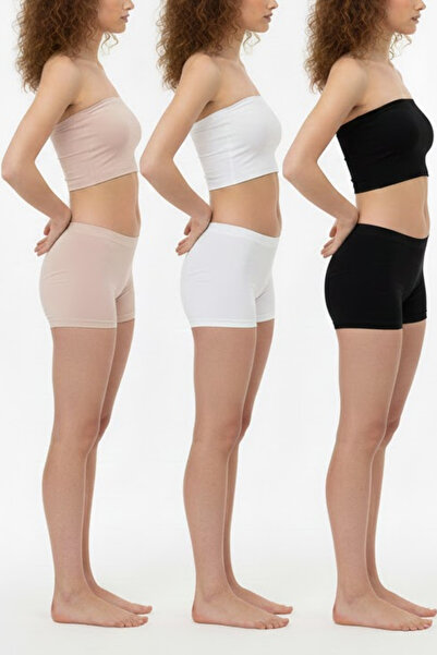 ZENCHES 3'Lü Ekonomik Paket Kadın Boxer - Şort