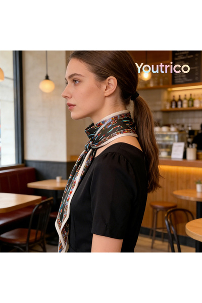 Youtrico Long silk scarves,Headbands,Artistic digital patterns,147cm