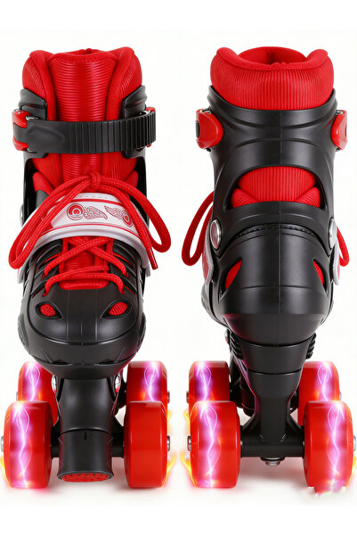 Lichico Adjustable, Kids Unisex Four Wheel Roller Skating Shoes