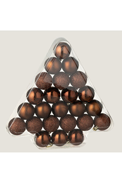 Chakra Tewa 24lü Yılbaşı Topu Seti Kahve