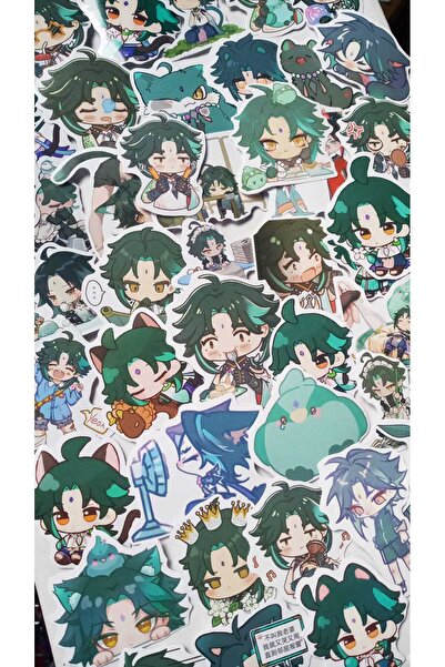 Atölye Moonlit Genshin Xiao Sticker Seti (50 adet)