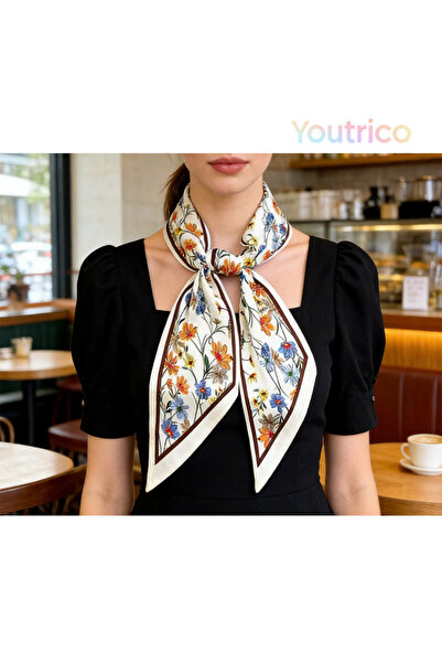 Youtrico وشاح حريري منقوش، عصابة رأس ورقبة مزدوجة الجوانب، أجواء الخريف والشتاء