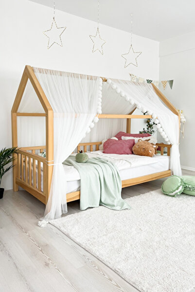 PAMUKA Montessori Tül Cibinlik Iki Parça White (TÜM EBATLAR)