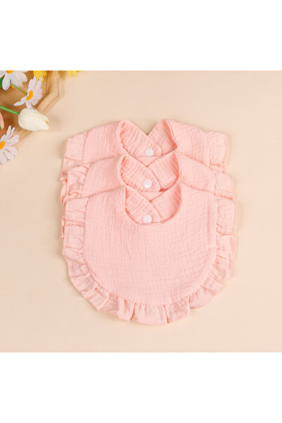 Choice طقم مرايل قطنية وردية اللون مكون من 3 قطع للأطفال حديثي الولادة، مرايل...