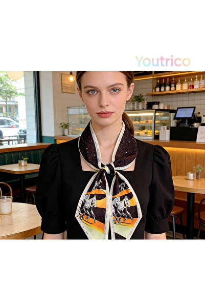 Youtrico وشاح حريري منقوش، عصابة رأس ورقبة مزدوجة الجوانب، أجواء الخريف والشتاء