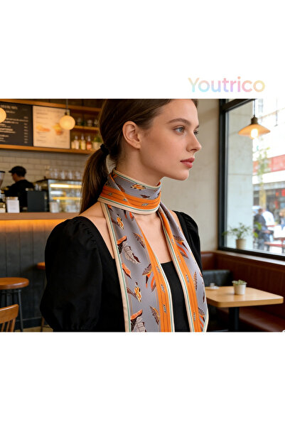 Youtrico وشاح حريري منقوش، عصابة رأس ورقبة مزدوجة الجوانب، أجواء الخريف والشتاء