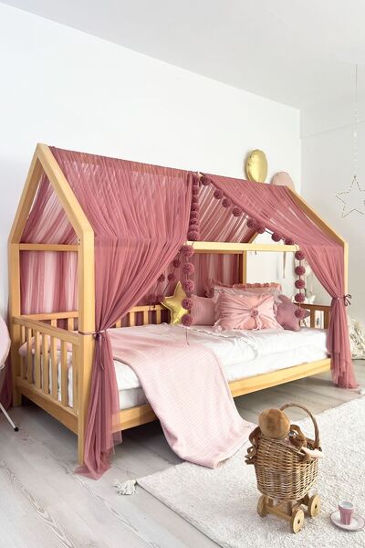 PAMUKA Montessori Tül Cibinlik İki Parça Dusty Rose