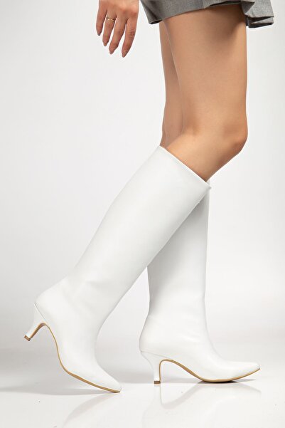 serkanseyyid Syt-2025 White Leather Casual Women's Boots