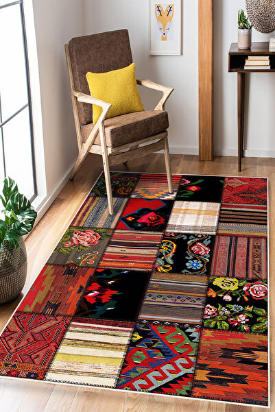 DOKURA HALI Modern Makinede Yıkanabilir Kaydırmaz Leke Tutmaz Salon Halı Otur...