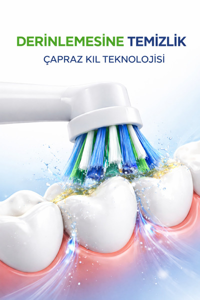 Zubio Cross Cleaning Çapraz Kıl Teknolojisi Şarjlı Diş Fırçası Yedek Başlığı 4 Adet