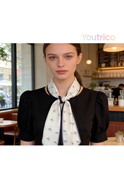 Youtrico وشاح منقوش، وشاح مزدوج الجوانب، رقيق، وشاح حريري، عصابات رأس، أنيق و...